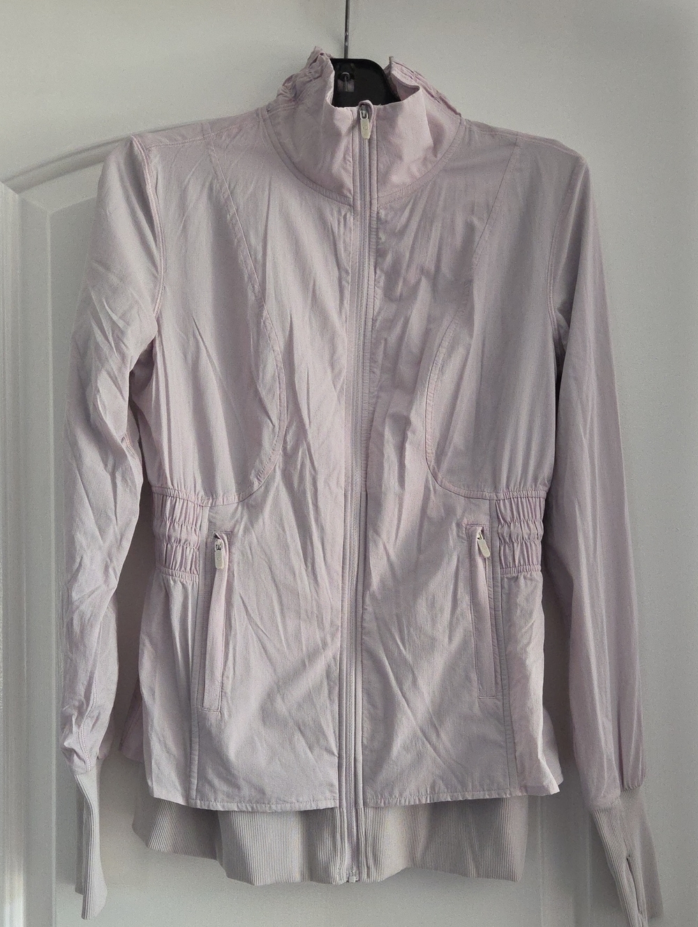 Lululemon Taupe Pink Ruched  Zip-Front Windbreaker Jacket Size 6